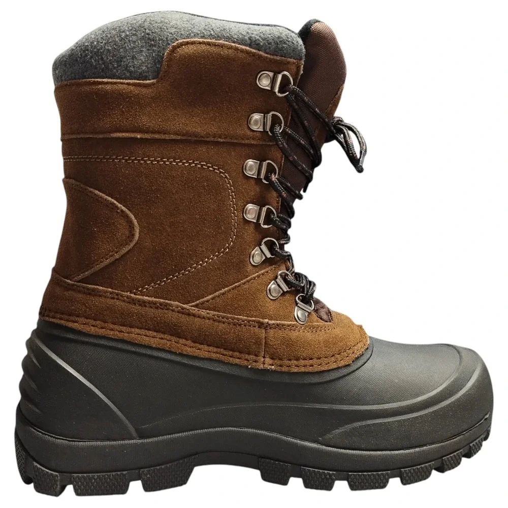 Northeast Outfitters Pac Winter Boots Mens 8 Brown Black Leather Water Resistant